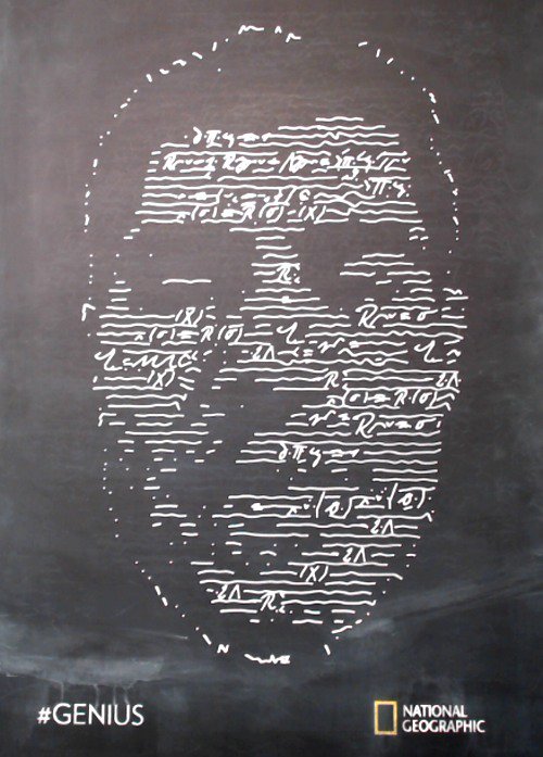 My Chalk Portrait Drawn by Albert Einstein’s Genius