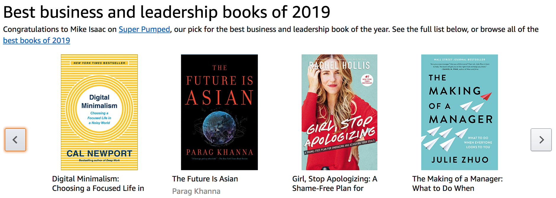 Amazon’s Top Business Books of 2019