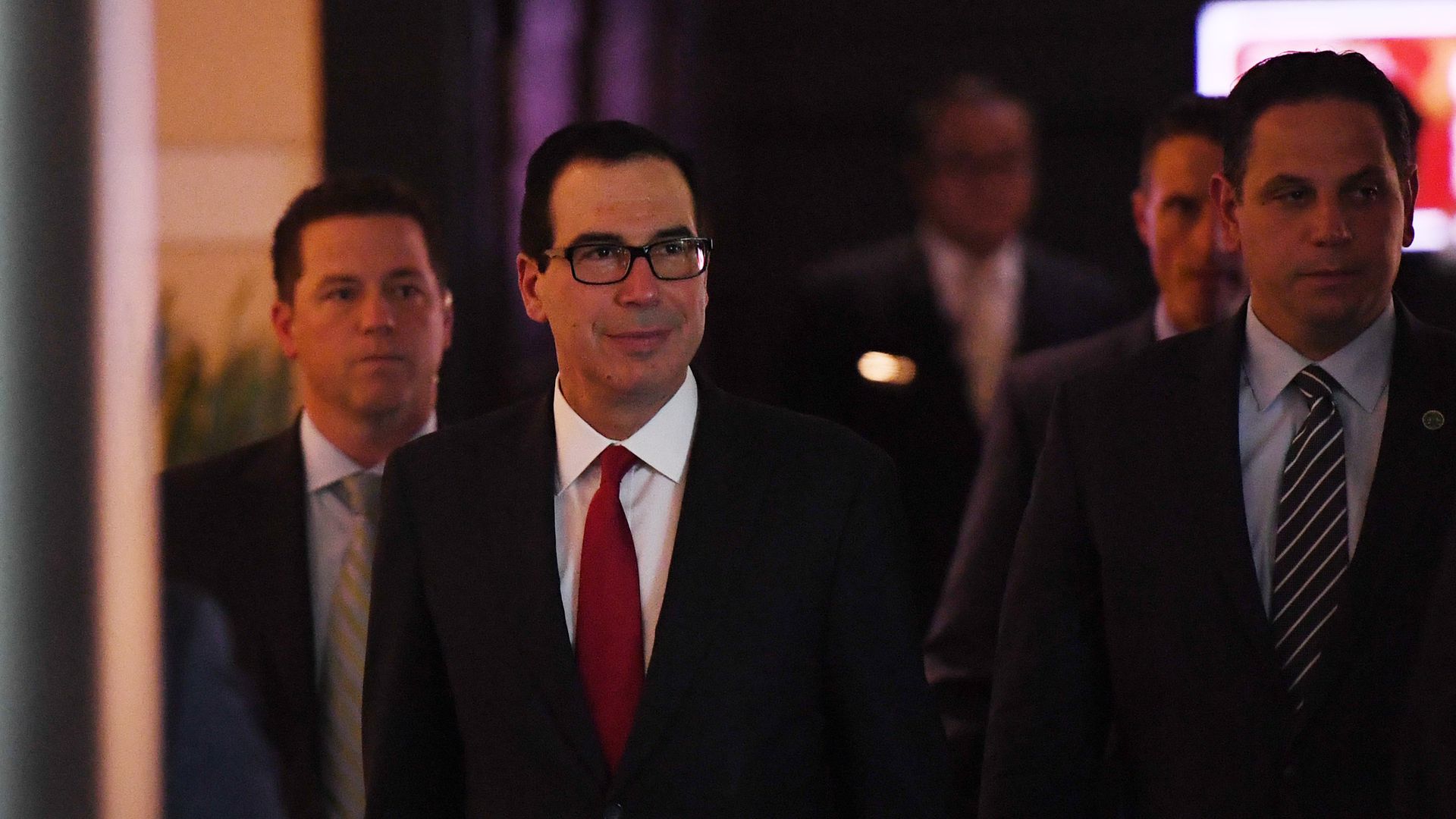  Treasury Secretary Steven Mnuchin heading to the U.S. embassy in Beijing for trade talks on May 3, 2018. Photo: Greg Baker/AFP via Getty Images 