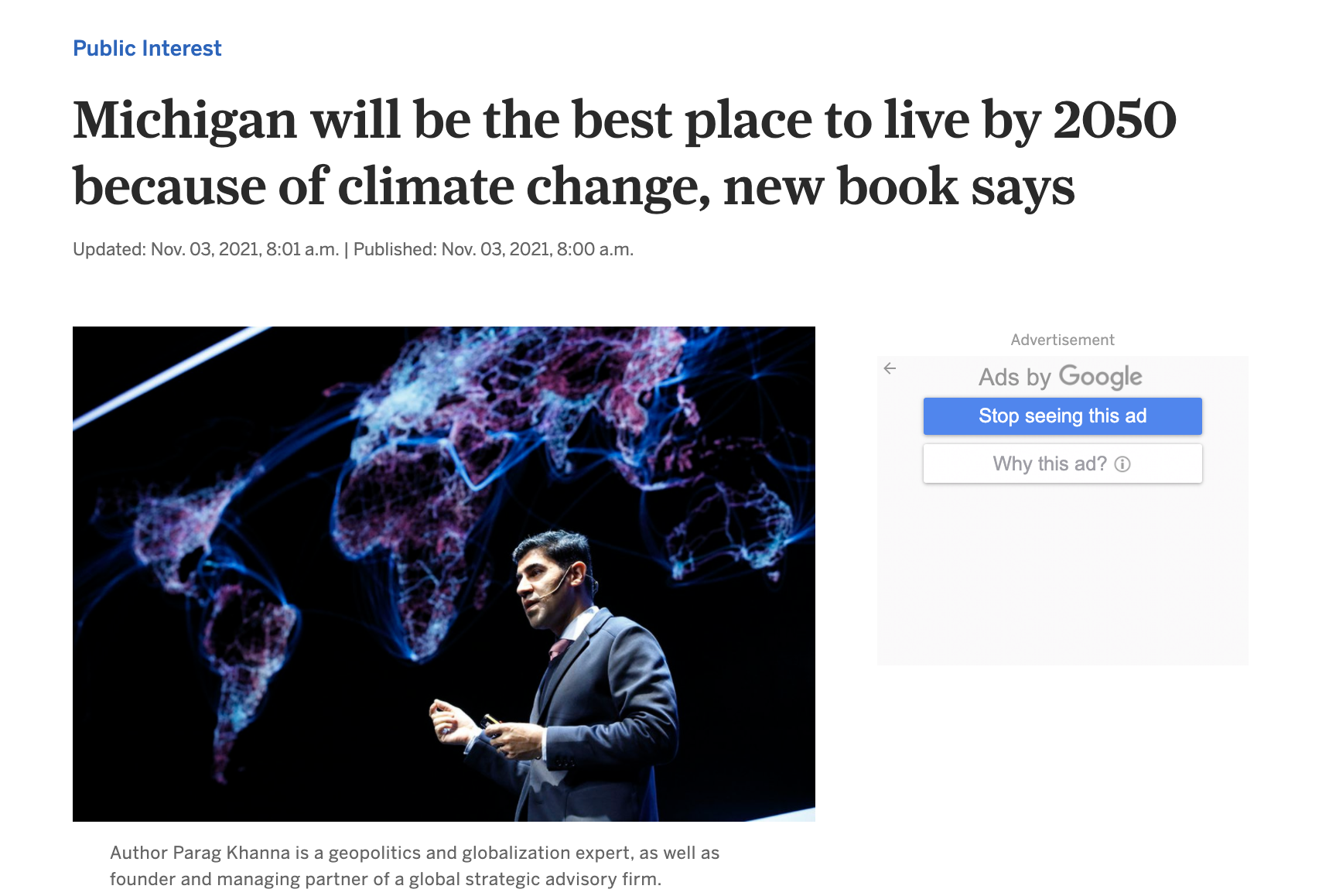 Michigan will be the best place to live by 2050 because of climate change