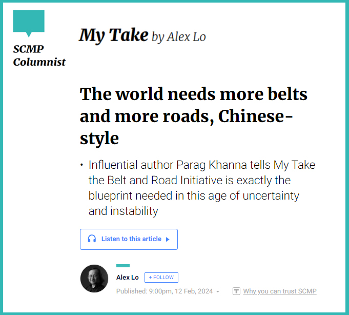 The world needs more belts and more roads, Chinese-style